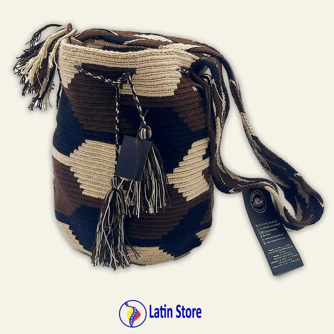 Mochila Wayuu Artesanal "Large" – Edición Brisa y Tierra 02