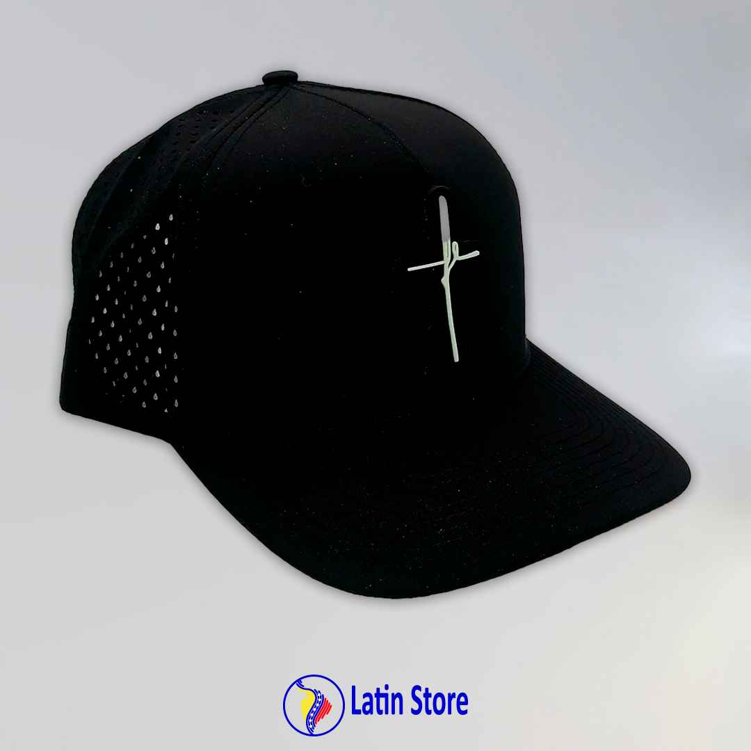Gorra LatinStore "Fe" Snapback en Negro y Blanco