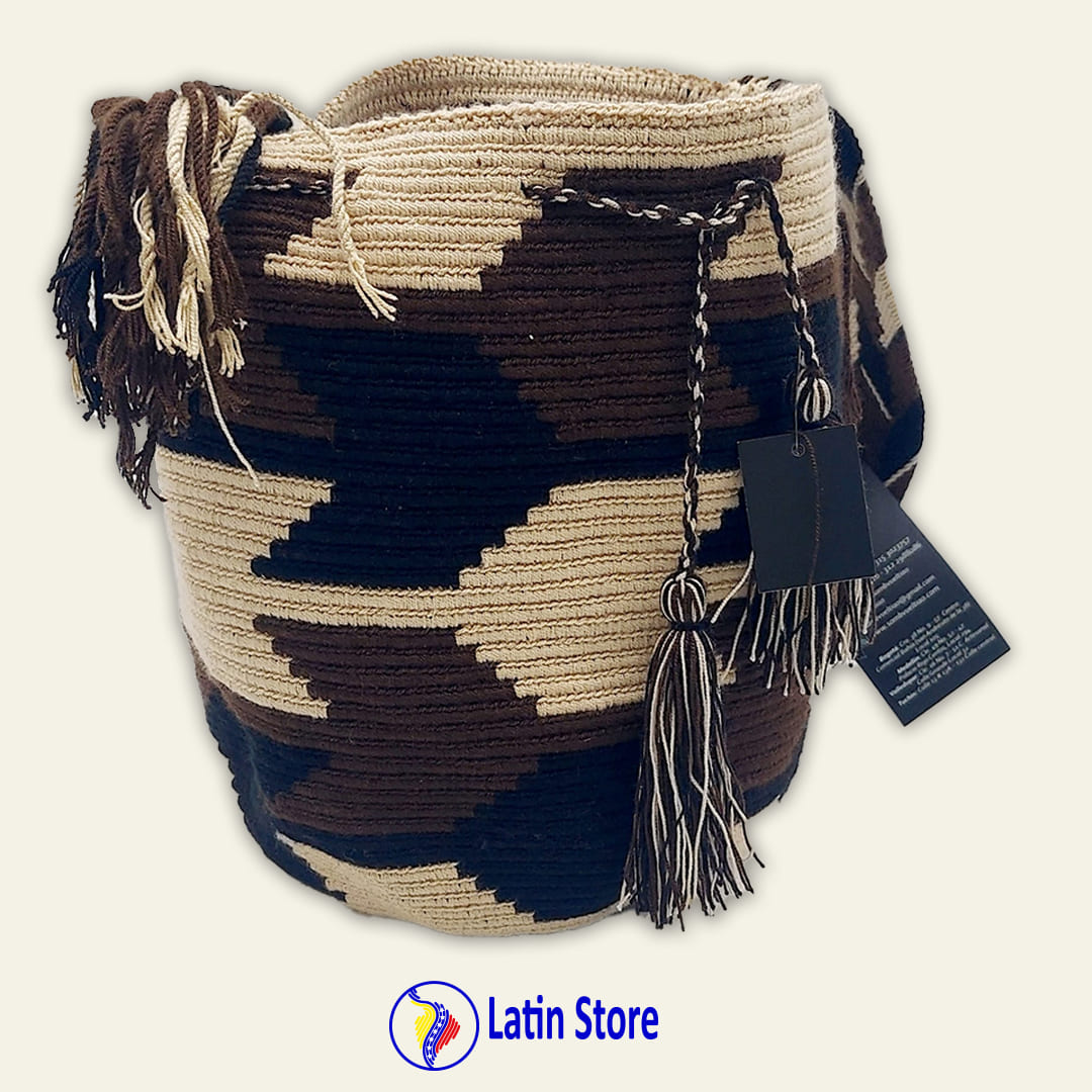 Mochila Wayuu Artesanal "Large" – Edición Brisa y Tierra 02