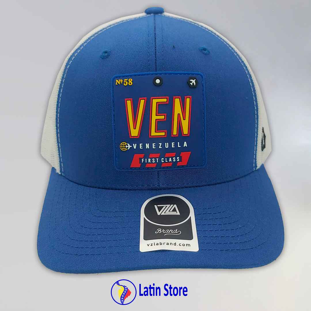 Gorra Vzla Brand Azul rey y blanco