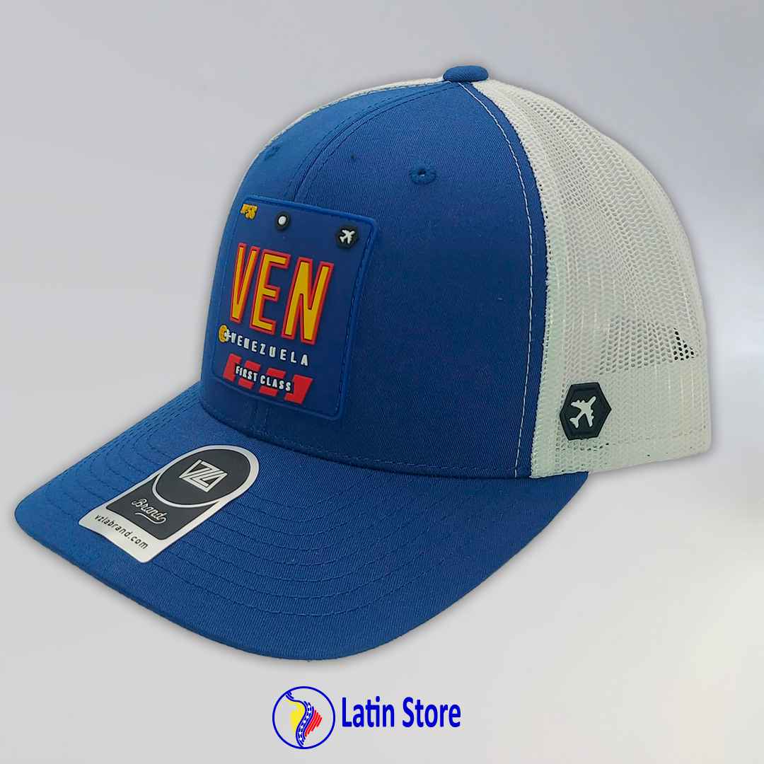 Gorra Vzla Brand Azul rey y blanco