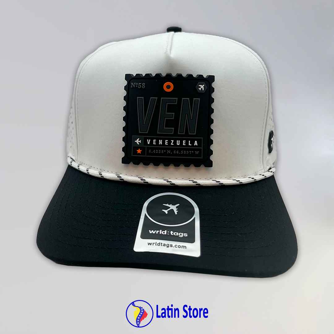 Gorra Vzla Brand Blanco y Negro