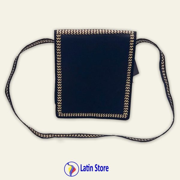 Bandolero Colombiano Artesanal de Caña Flecha – Azul con Detalles Beige