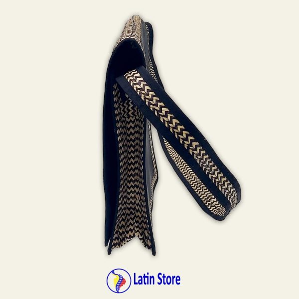 Bandolero Colombiano Artesanal de Caña Flecha – Azul con Detalles Beige