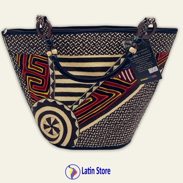 Cartera Artesanal de Caña Flecha con Asas Tejidas