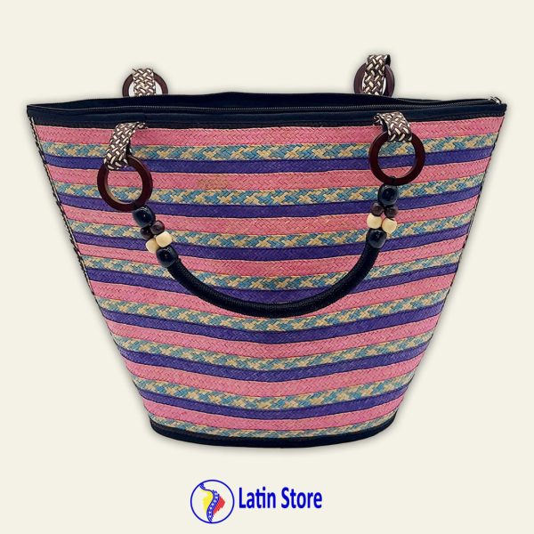 Cartera Artesanal de Caña Flecha con Asas Tejidas