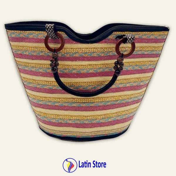 Cartera de Caña Flecha con Detalles en Madera