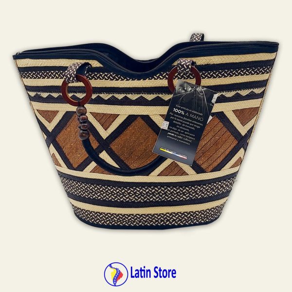 Cartera de Caña Flecha con Detalles en Madera