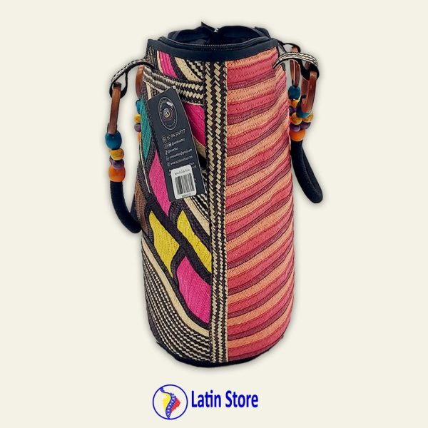 Bolso Artesanal de Caña Flecha con Detalles de Color