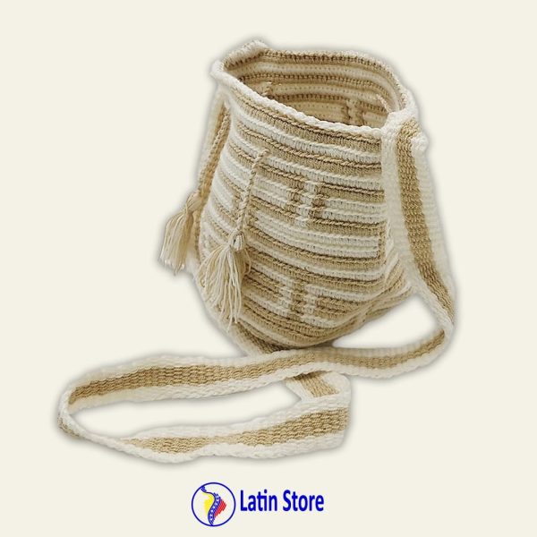 Mochila Wayuu Artesanal – Edición Tierra y Crema