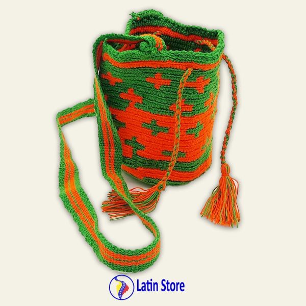 Mochila Wayuu Artesanal – Edición Neón Dual