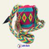 Mochila Wayuu Artesanal – Edición Neón Geo-Pop