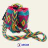 Mochila Wayuu Artesanal – Edición Neón Geo-Pop