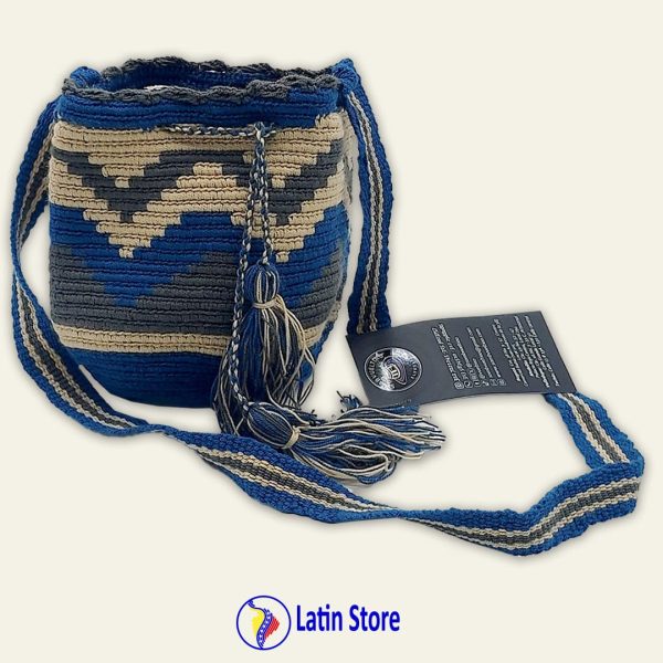 Mochila Wayuu Artesanal – Edición Horizonte Azul