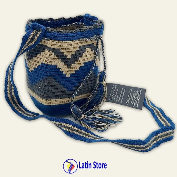 Mochila Wayuu Artesanal – Edición Horizonte Azul