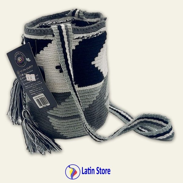 Mochila Wayuu Artesanal – Edición Mediana "Niebla Urbana"