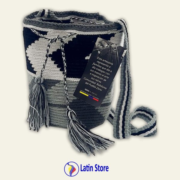 Mochila Wayuu Artesanal – Edición Mediana "Niebla Urbana"